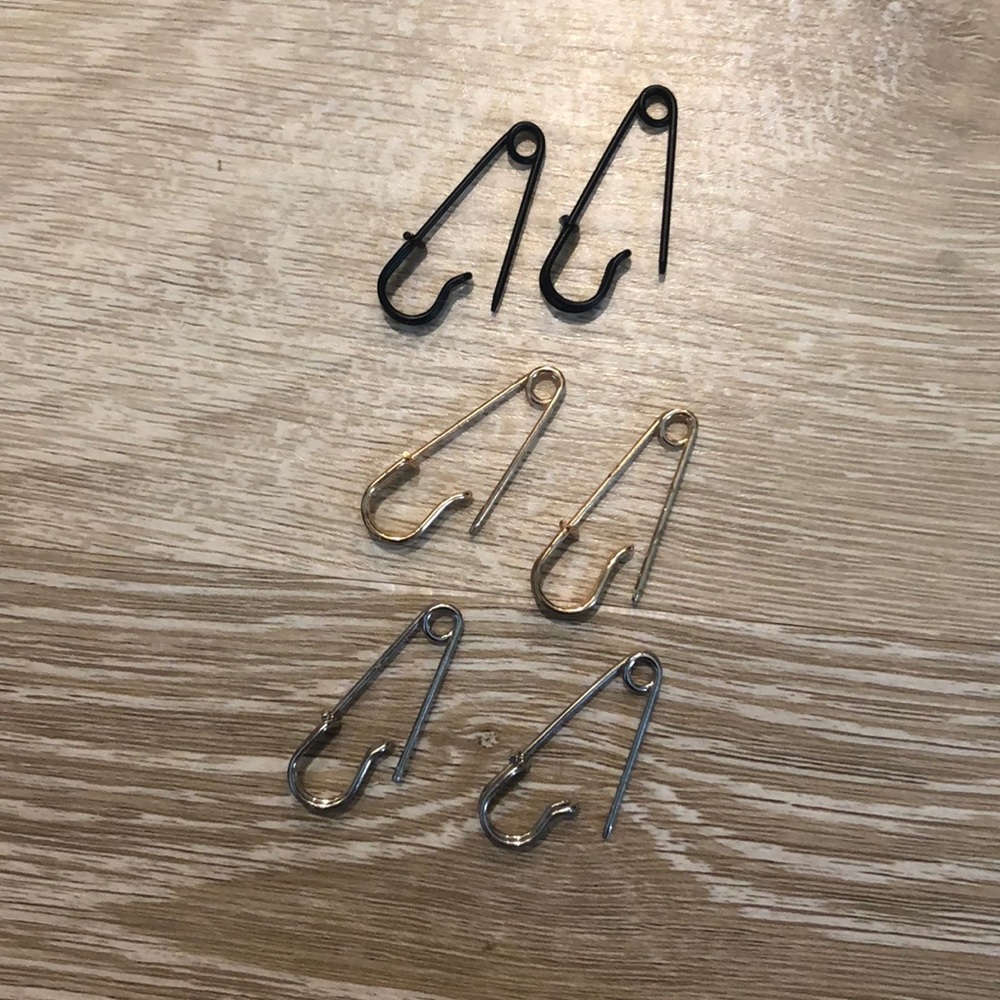 Safety Pin Earring Set